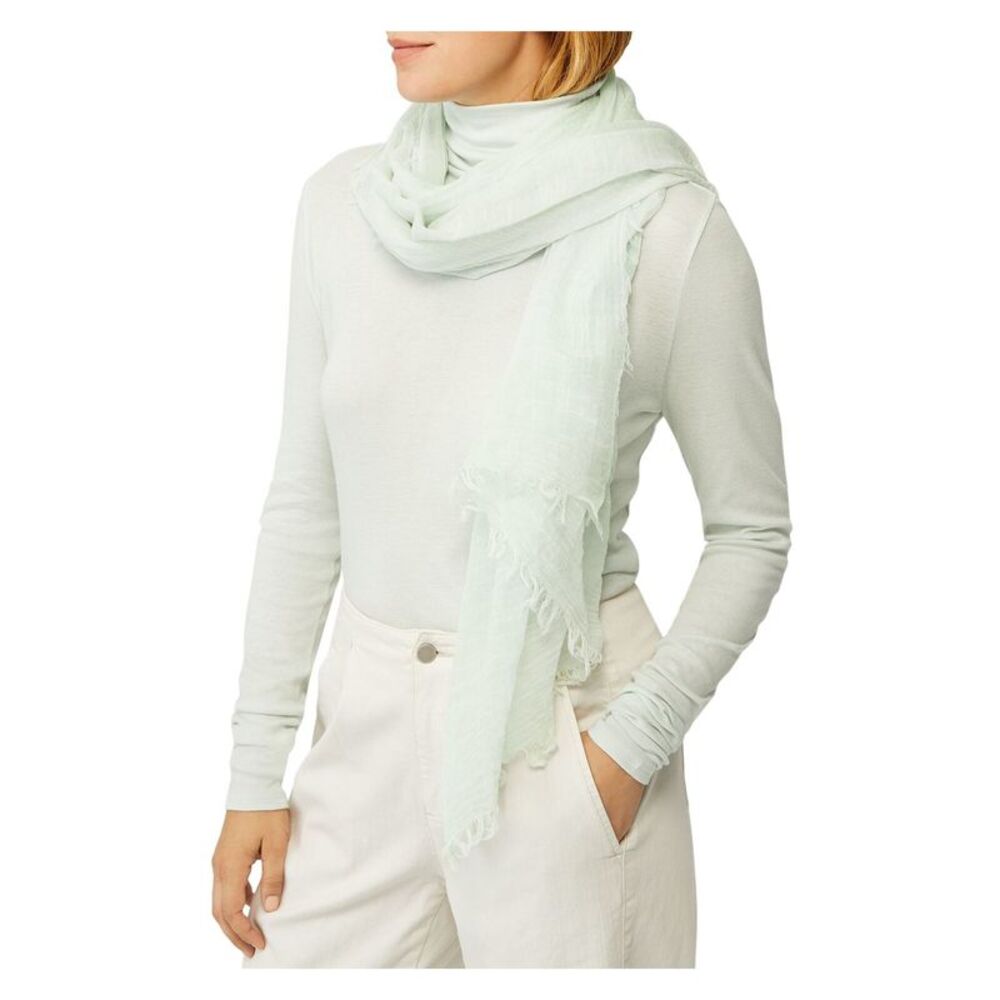 EILEEN FISHER Womens Green Frayed Edges Textured Organic Cotton Wrap